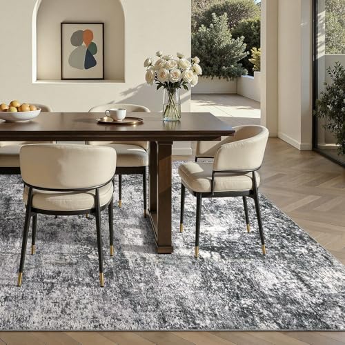 DMOYEST Area Rug Living Room Rugs 5x7 Washable Abstract Grey Carpet - color: Grey, size: 5' x 7' (Rectangular)
