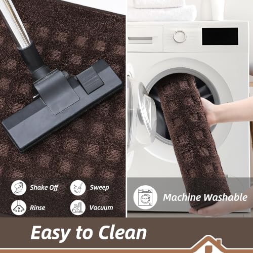 BEQHAUSE Dirt Trapper Door Mats 32"x48", Non Slip Washable, Dark Brown - color: Dark Brown, size: 32" X 48" (Rectangular)