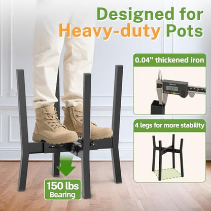 iDavosic.ly Adjustable Metal Plant Stand 2 Pack, Fits 8-12 Inch Pot, White - color: Metal Black, size: 2 Pack