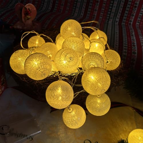 Gardeningwill 3M/10Ft 30 Warm White Ball LED Xmas Wedding Battery Operated String Fairy Light - color: Warm White