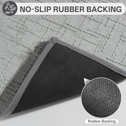 Bath Mat Non Slip,Quick Dry Bathroom Rug Under Door,24"x36",Grey - color: A- Grey, size: 24" x 36"