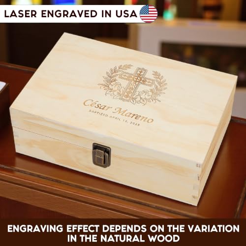 Personalized Baptism Keepsake Box, Christening & First Communion Gift - style: 14. Baptism Designs 2