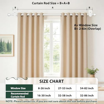 USFOOK White Curtain Rods No Drilling for Windows 48 to 84, Round Finials - color: White, size: 32-86"