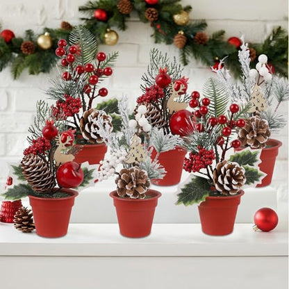 winemana Mini Christmas Tabletop Trees Centerpieces Decorations for Office - size: Style 4