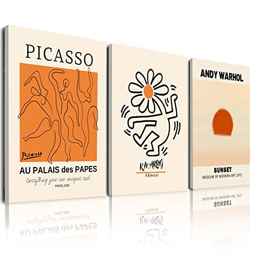 Abstract Wall Art Prints Set of 3, Framed Modern Canvas Wall Art Decor - color: Abstract Wall Art, size: 12x16Inchx3pcs-Framed