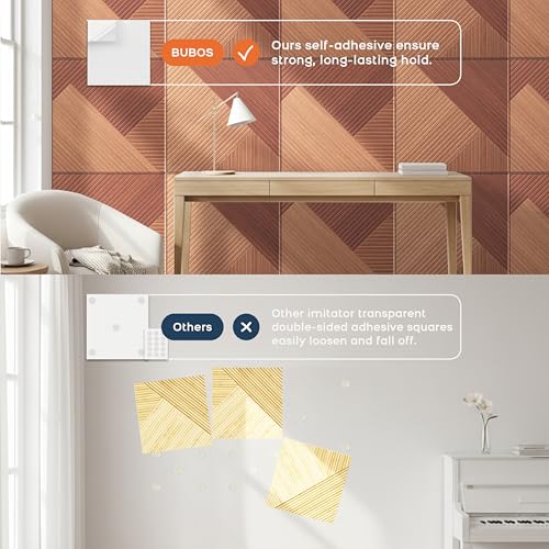 BUBOS 6-Pack Acoustic Panels, Wood Grain Sound Absorbing Panels, 23.6x23.6 - color: Deep Diamond Weave, size: 72 * 48 Inches