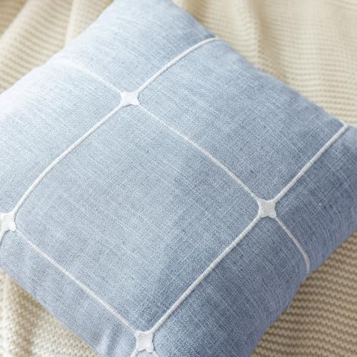 vctops Pack of 2 Rustic Lattice Throw Pillow Covers (Plaid Blue,18"x18") - color: Plaid Blue, size: 18" x 18" (Pack of 2)