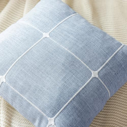 vctops Pack of 2 Rustic Lattice Throw Pillow Covers (Plaid Blue,18"x18") - color: Plaid Blue, size: 18" x 18" (Pack of 2)