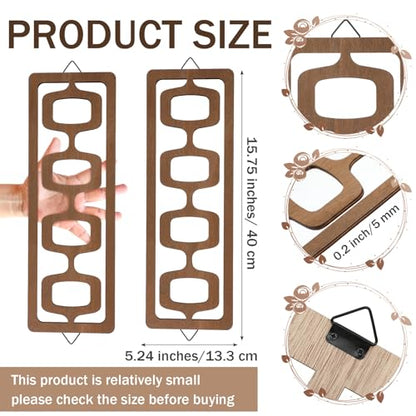 CroBlissful 2pcs Mid Century Modern Wall Art Geometric Wall Decor, Brown - color: Brown