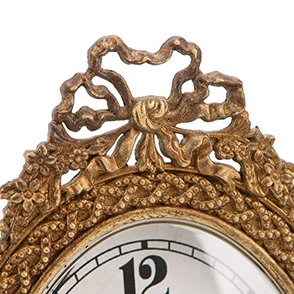 NIKKY HOME Gold Table Clock Silent Non-Ticking, Small Shelf Desk Top Clock Battery Operated Classic Home Decor for Fireplace Mantel, Desktop, Countertop
