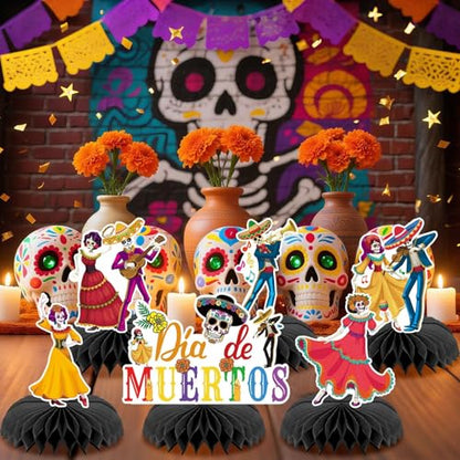 10Pcs Dia De Los Muertos Table Centerpieces Decorations - style: Day of The Dead Style