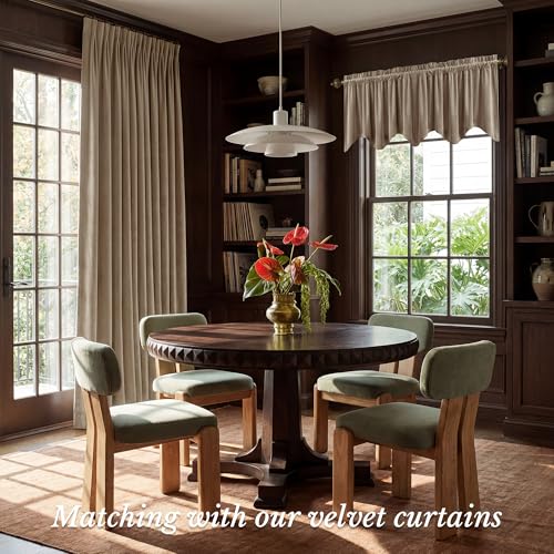 StangH Camel Beige Scalloped Valance Curtains 52x18 Inch, 1 Panel - color: Camel Beige, size: 52"W x 18"L (Pack of 1)