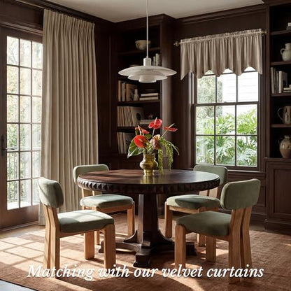 StangH Camel Beige Scalloped Valance Curtains 52x18 Inch, 1 Panel - color: Camel Beige, size: 52"W x 18"L (Pack of 1)