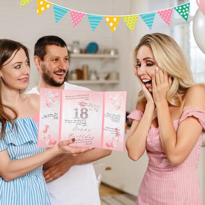Pink Gold Birthday Party Decorations 18"x12" Guest Sign in Book Alternative - color: Pink