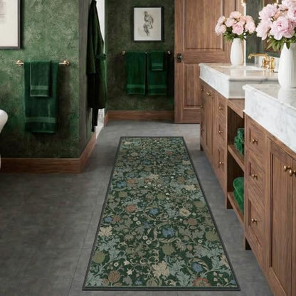 Deerly Hallway Runner Rug 2x6, Washable Kitchen Rug Non Slip, Forest Green - color: Green, size: 2'x6'