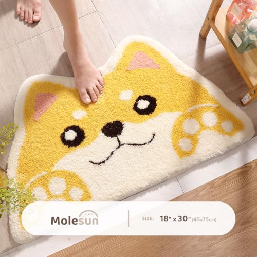 Molesun Dog Bath Mat 18x30, Soft Absorbent Microfiber Bath Rugs - color: Dog