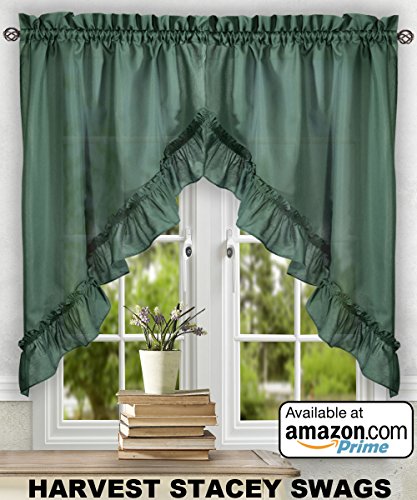 Ellis Curtain Stacey 54-by-13 Inch Ruffled Filler Valance (Harvest) - color: Harvest