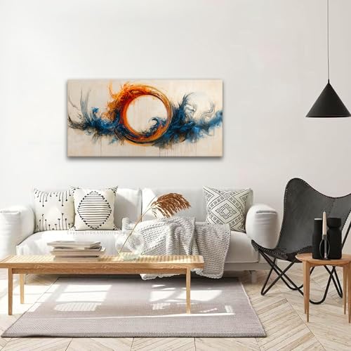 Abstract Wall Art Decor 20"x40" Circle Vortex Red Blue Wall Art For Bedroom - color: IU1E, size: 40"L x 20"W