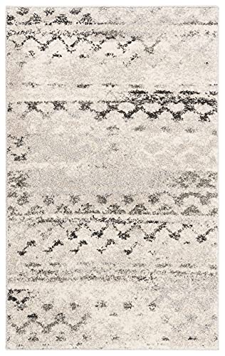 SAFAVIEH Retro Collection Accent Rug - 2'6" x 4', Cream & Grey, Modern Abstract Design, Non-Shedding & Easy Care, Ideal for High Traffic Areas in Entryway, Living Room, Bedroom (RET2136-1180) - size: 2'6" x 4' (Rectangular)