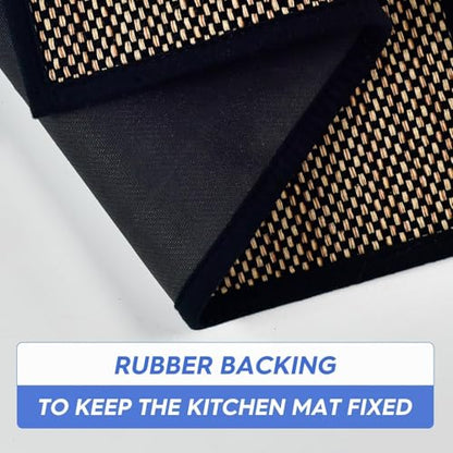 Artoid Mode Non-Skid Kitchen Rugs and Mats Set of 2-17x29 + 17x47 - color: Black, size: 17" x 29" /17" x 47"