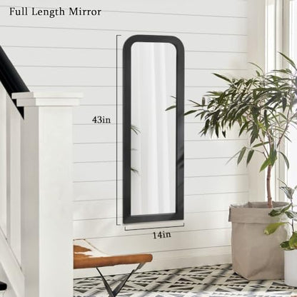 AAZZKANG Wall Mirror Full Length Rectangle Large Black Wood Framed 43"x14" - color: Black, size: 43"L x 14"W