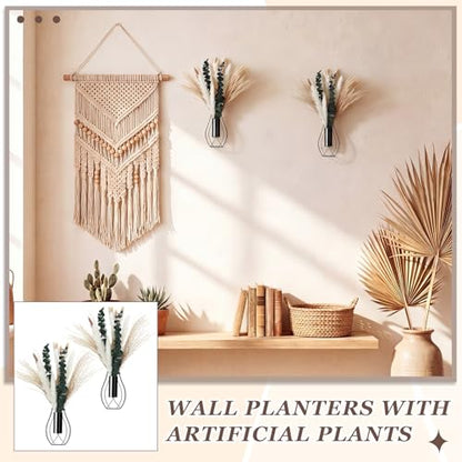 Otoolling Boho Wall Decor Set of 2, Black, Pampas,Eucalyptus - color: Black, style: Pampas,Eucalyptus