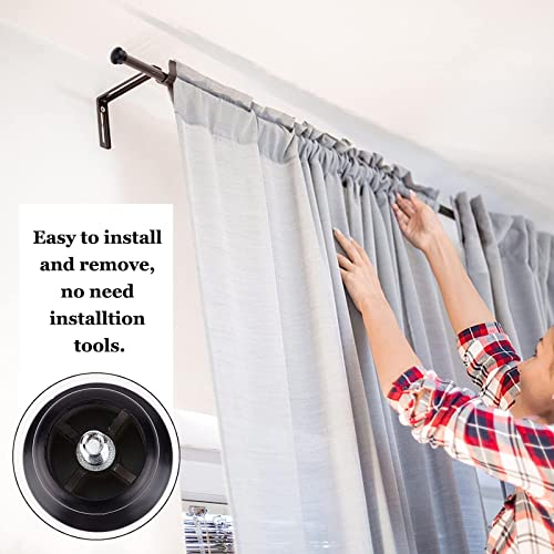 GORGECRAFT 4PCS 1x1 Black Drapery Round Curtain Rod Finials Roman Shower Curtain Rods with Screws Plastic Small Mushroom Shape Replacement Decorative Mini Head Caps for 5/8 Inch Dia Rod M5 Thread Dia
