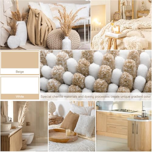 BSICPRO Bathroom Rugs Sets 2 Piece, Non Slip Boho Bath Mats, Beige - color: Beige, size: 20" x 32" Plus 16" x 24"