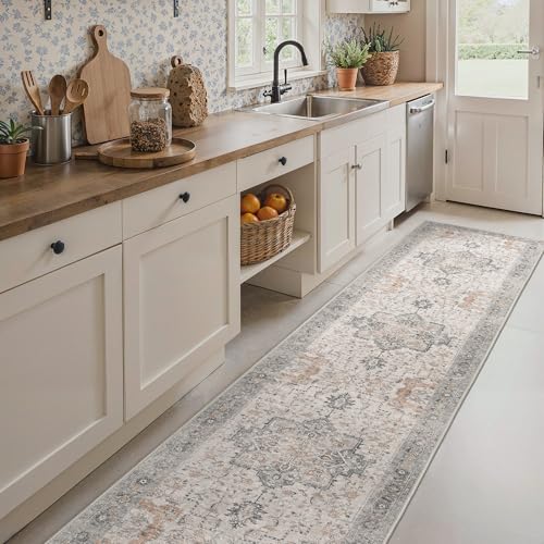 BESBLEE 2'6"x12' Washable Runner Rug Non Slip for Hallway Light Taupe Brown - color: Light Taupe Brown, size: 2'6" x 12' (Runner)
