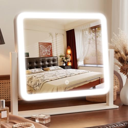 CraftCraze Makeup Mirror with Lights Vanity Mirror Dimmable|12''*12'' White - color: White, size: 12"L x 12"W