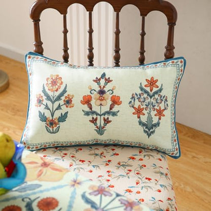 ISAENNE Designer Rectangle Throw Pillow Cover,Set of 2,20"x12" - color: Floralsea a, size: 20" x 12" (Pack of 2)