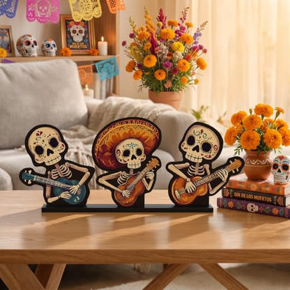 Smile Dia de los Muertos Wooden Standing Decor - style: Muertos