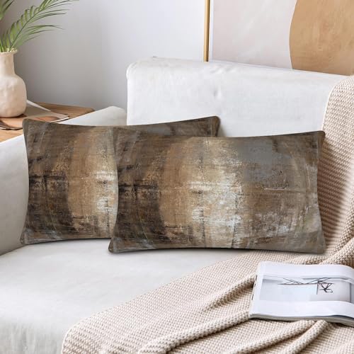 Throw Pillow Covers for Couch, 20x12 Inch, Set of 2, Taupe - color: Taupe, size: 20" x 12" (Pack of 2)