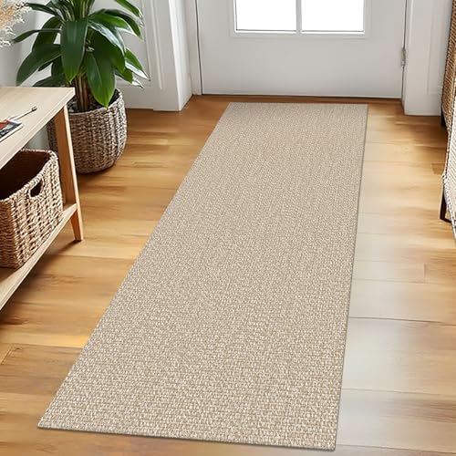 EARTHALL Washable Runner Rug, Non Slip Entry Runner, 2x5 Ft, Sand/Beige - color: Sand/Beige, size: 2' x 5' (Rectangular)