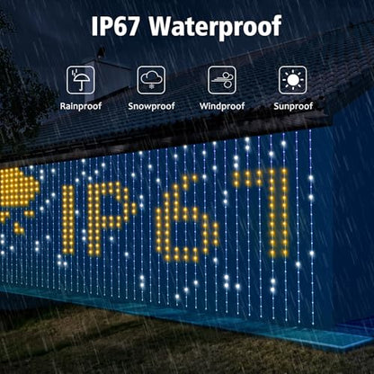 Smart Curtain Lights 800 LED Curtain String Lights with App Remote