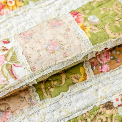 vctops Set of 2 Cotton Quilted Throw Pillow Covers (Patchwork R,18"x18") - color: Patchwork Flower R