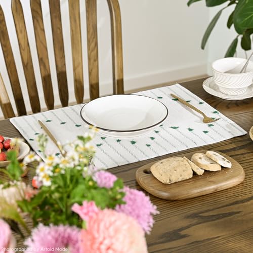 Artoid Mode Dark Green Christmas Woven Rustic Placemats Set of 4-12x18 Inch - color: Dark Green, size: 12" x 18", 4 Pcs