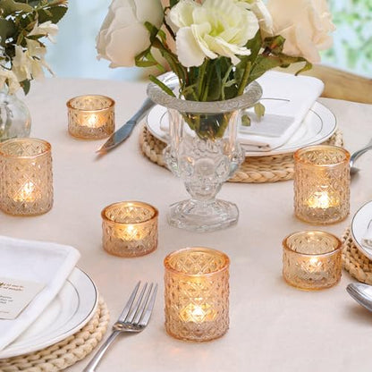 36 Pcs Assorted Gold Votive Candle Holders, Gold Tea Lights Candles Holders - color: Gold