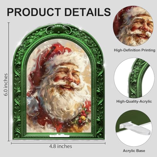 Vintage Santa Claus Framed Christmas Sign Table Decorations - color: SANTA12