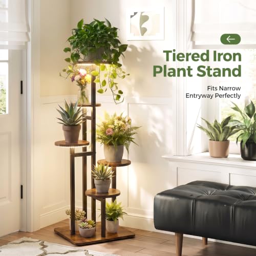 5 Tier Plant Stand Indoor with Grow Light for Multiple Plants