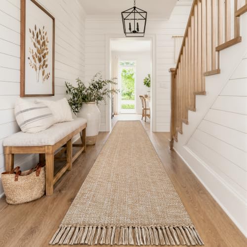 Collive Boho Runner Rug for Hallway, 2.6x16 ft Long Entry Hall Rugs - color: Tan/Cream, size: 2.6' x 16' (Rectangular)