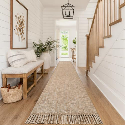 Collive Boho Runner Rug for Hallway, 2.6x16 ft Long Entry Hall Rugs - color: Tan/Cream, size: 2.6' x 16' (Rectangular)