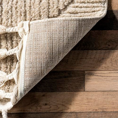 nuLOOM Kerry Beige Geometric Power Loomed Area Rug, 10' x 14' - color: Kerry Beige, size: 10' x 14' (Rectangular)