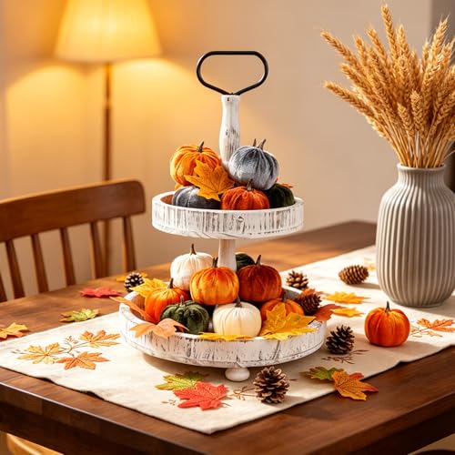 Super Holiday 15PCS Fall Pumpkins for Indoor Autume Thanksgiving Home Decor