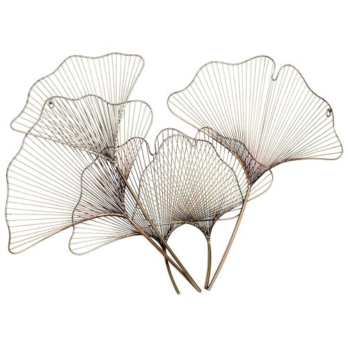 Touch of Class Ginkgo Breeze Wall Sculpture - Multi Metallic - Handcrafted Metal - Contemporary Large Wall Decor - Leaf Metal Room Decor - Gold, Copper, Brass, Bronze - Iconic Silhouette