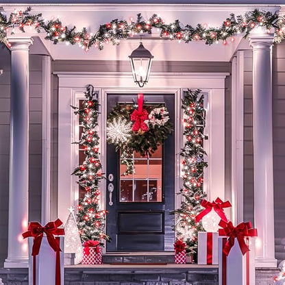 JMEXSUSS Connectable 100 LED Red and White Christmas Lights with 8 Modes - color: Red White, size: 100 LED