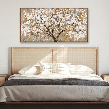 Framed Wall Art Print Gold Tree Of Life Wall Art for Living Room 20" X 40" - color: gold, size: 40"L x 20"W