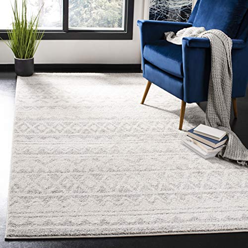 SAFAVIEH Adirondack Collection Area Rug - 9' x 12', Ivory & Grey, Moroccan Boho Distressed Design, Non-Shedding & Easy Care, Ideal for High Traffic Areas in Living Room, Bedroom (ADR119B) - color: Ivory/Grey, size: 9' x 12' (Rectangular)