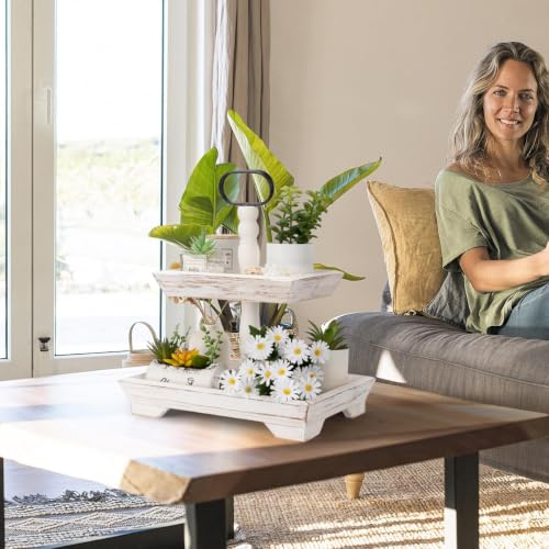 Tiered Tray Stand Farmhouse 2 Tiered