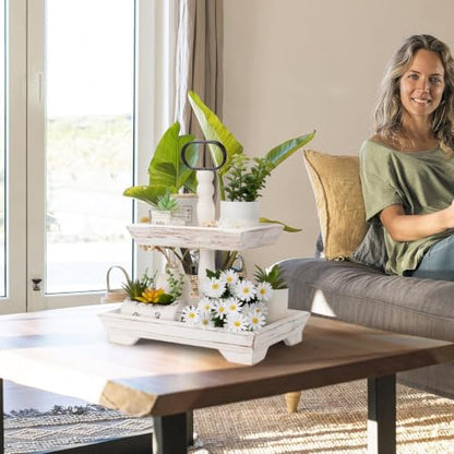 Tiered Tray Stand Farmhouse 2 Tiered